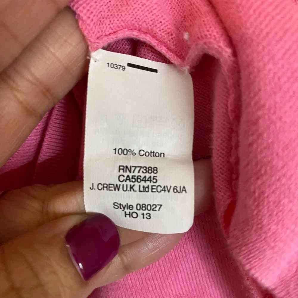J. Crew Cotton Women's V-Neck Pink oversized Sweater